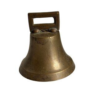 VTG Antique Brass Cow Goat Bell Primitive Rustic Farmhouse Retro Bell Home Decor